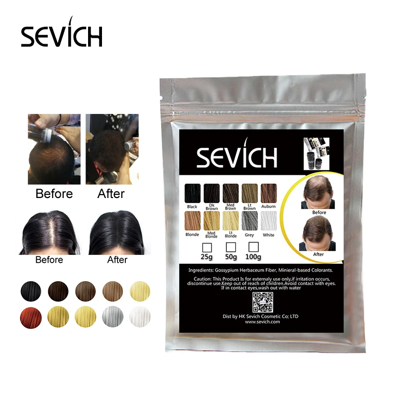 

Sevich factory keratin hair fiber refill bag for hair remedies, Black/dark brown./med brown/blond