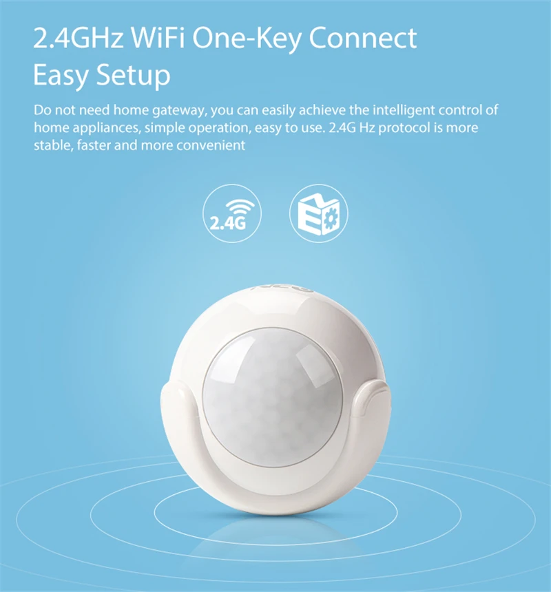 2019 Alexa Echo And Google Home Wifi Smart Pir Motion Sensor - Buy Wifi ...