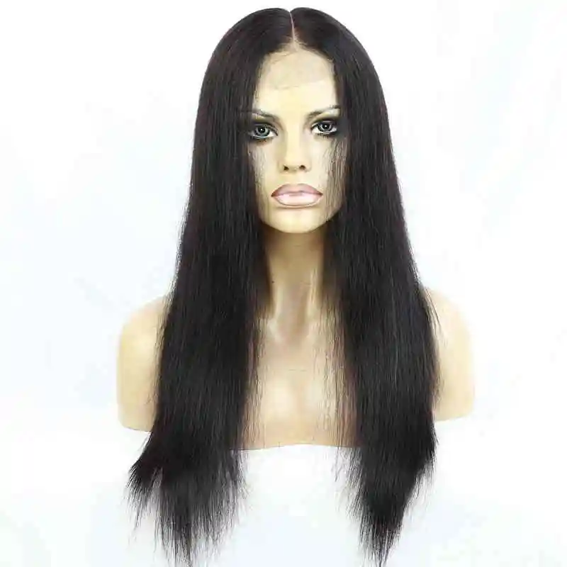 

New Styles 250% Heavy Density Clear Long Middle Parting Human Virgin Hair 2*6 Kim K Closure Wigs