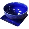 2019 new divided Bowl Pottery Small Basket with Square Drip Plate Set Sauce ceramic dish