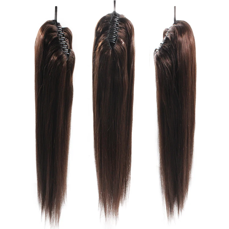 

High demand easily wear claw clip virgin human hair ponytail extensions hairpieces, Natural color 1# 2# 4#
