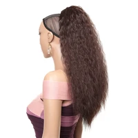 

24inch Long Kinky Straight Ponytail With Adjustable DrawStrwing Clip in Hair Extensions Synthetic Ponytails