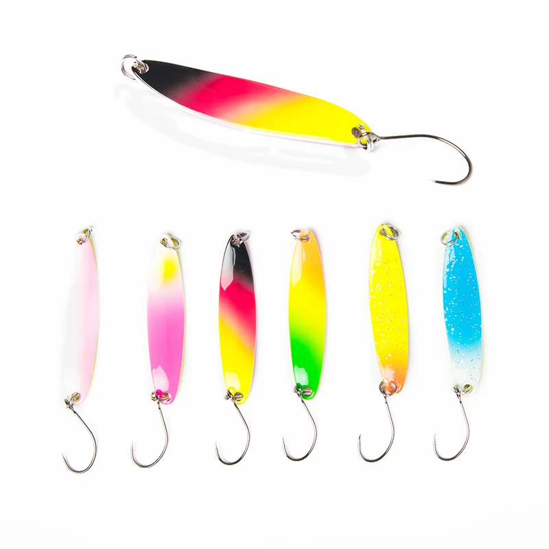 

Artificial Metal jig lure bait winter fishing spinners ice carp fishing tackle spoon lure, 6colors