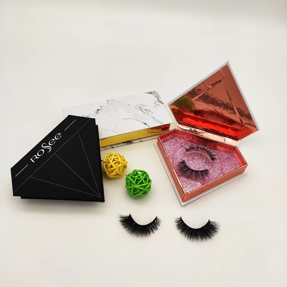 

fluffy volume 6D mink eyelashes with lash box package, Natural black