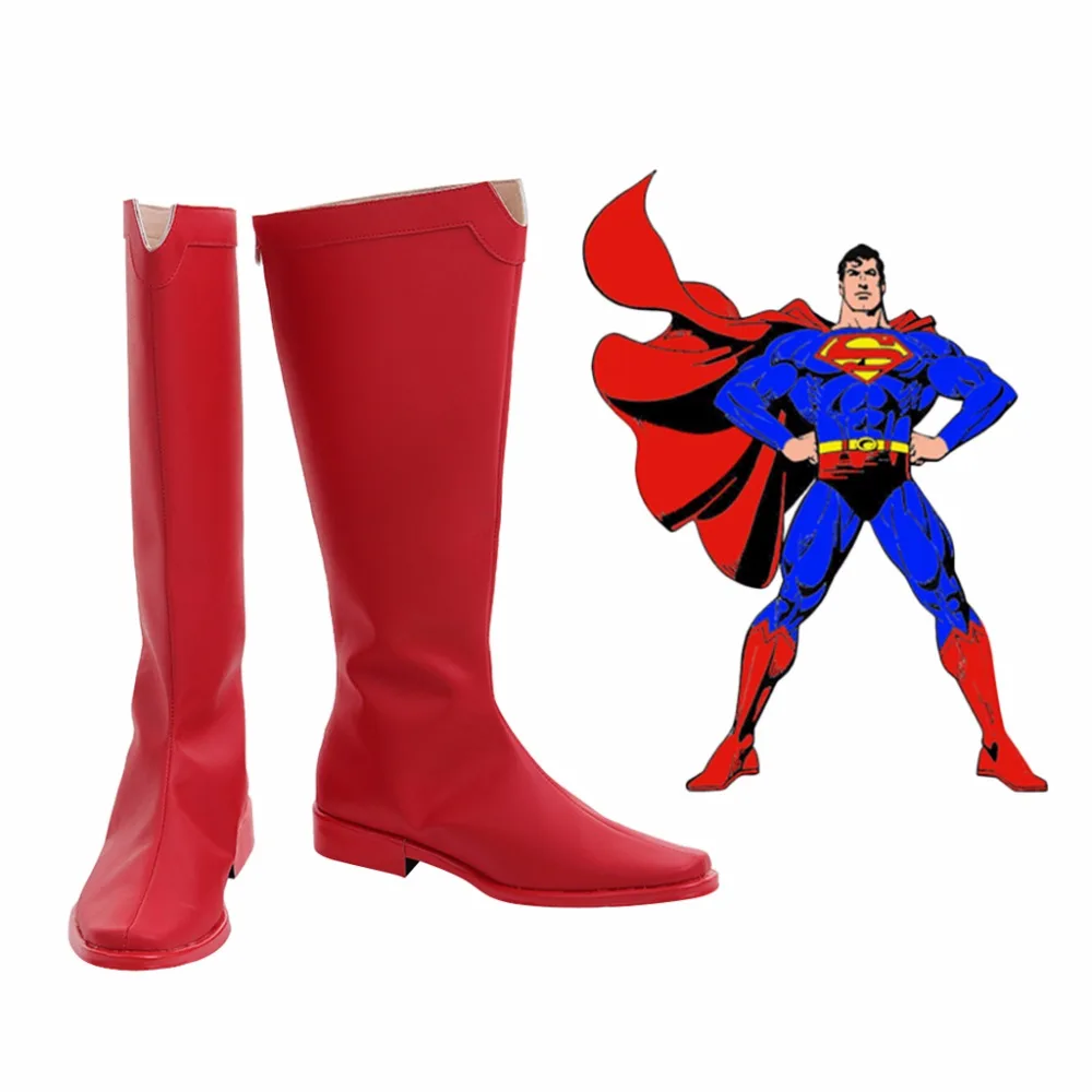 Tamaño 34 Hombres 43 Kent De Zapatos Unisex Lujo Botas Cosplay Adulto Rojo Mujeres Superman Clark Accesorio TkuXZiOP