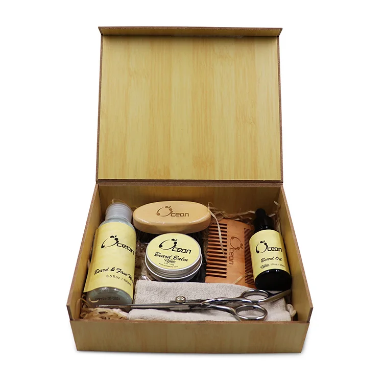 

Wholesale Private Label Comb Brush Organic Beard Oil Care Beard Care Balm Beard Grooming Kit