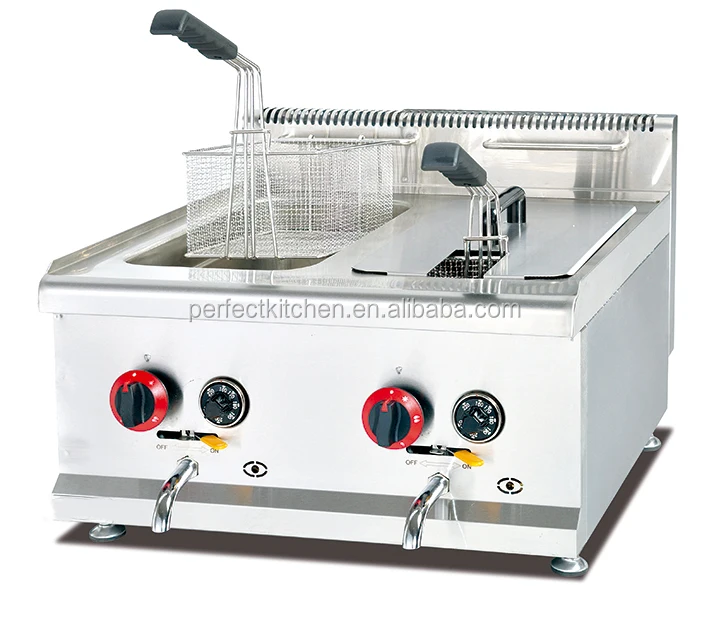 Stainless Steel Gas Chips Deep Fryer For Restaurant Kfc Fast Food Shop