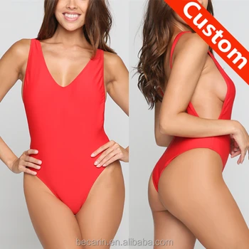 high cut red one piece swimsuit