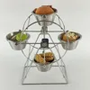 4 Tier Stainless Steel Bowl Server Stand - Finger Buffet Food or Condiments Platter Tower w/ Silver Rack F0230