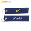 Promotional Blue colour short fabric keychain with metal keyring