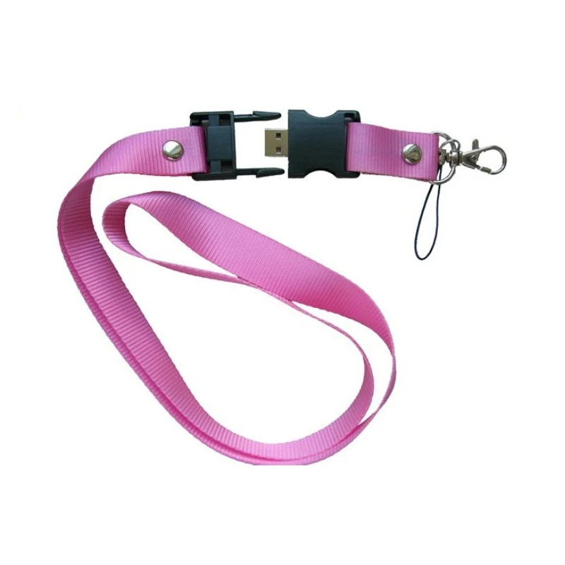 Nylon Lanyard Detachable Buckle Flash Drive 16gb For Promotion Gift