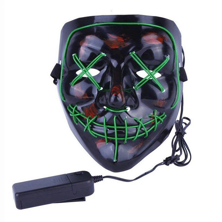 Colplay LED Light Up Scar Halloween,Rave Glow Masquerade Mask for Costume&Cosplay Party.Adjustable&Eco-Friendly Material. 