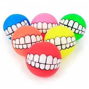 Hot Selling on Amazon China Toys Funny Interactive Diameter 7.5cm Pet Dog Ball Teeth Silicone Squeaky Sound Dog Chew Toy Balls