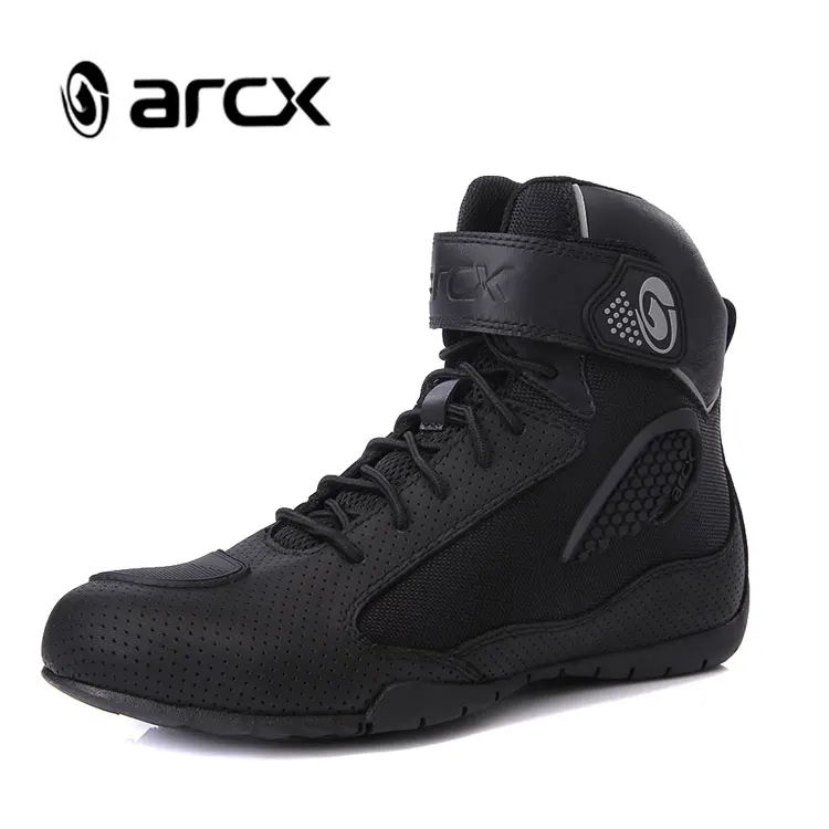 

ARCX NEW Coming Professional Motorcycle Off Road Racing Sport Leather Ankle Boot Shoes Motorbike Sport Leather Motorbike Boots, Black