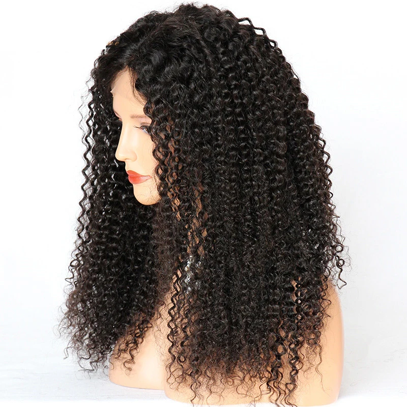 

wholesale cheap lace front wig with baby hair unprocessed virgin brazilian kinky curly front lace wig human hair, N/a