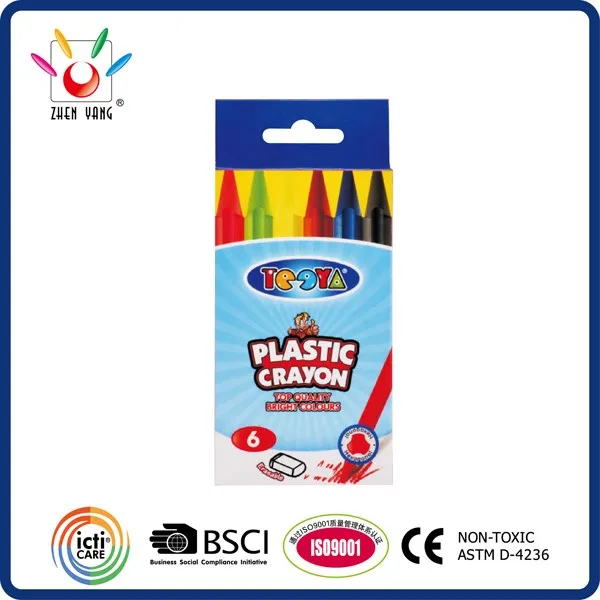 6 Color Plastic Crayon In Color Box