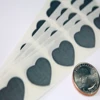 Silver 1" Heart (Dime size erasable area) Scratch-off Stickers Self Peel & Stick D I Y Labels