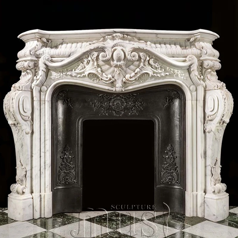 Home Decor Marble Stone Factory Wholesale Fireplace Mantels And