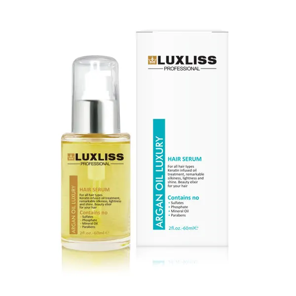 

2019 luxliss popular product Natural argan oil hair serum private label
