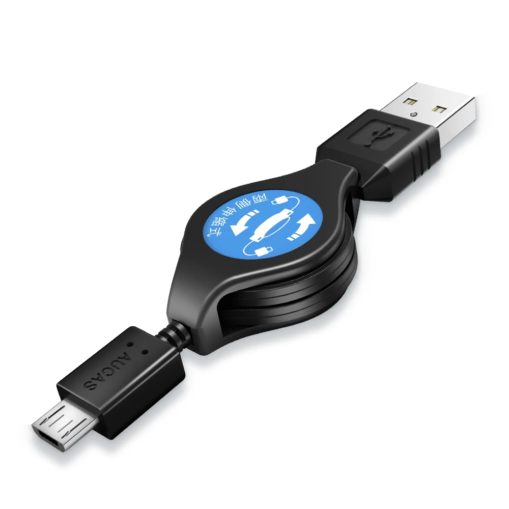 

Charging Cable Retractable Charger Mini USB Cable For Mobile Phone, White/black