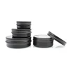 15g 30g 50g 60g 100g 150g black round tin container aluminum 30ml 50ml 60ml 100ml 150ml custom aluminum tin black with lids