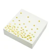 Disposable gold or silver foil polka dot paper napkins
