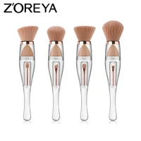 

3 in 1 Black Private Label Makeup brush Women Face Foundation oval Makeup Brush