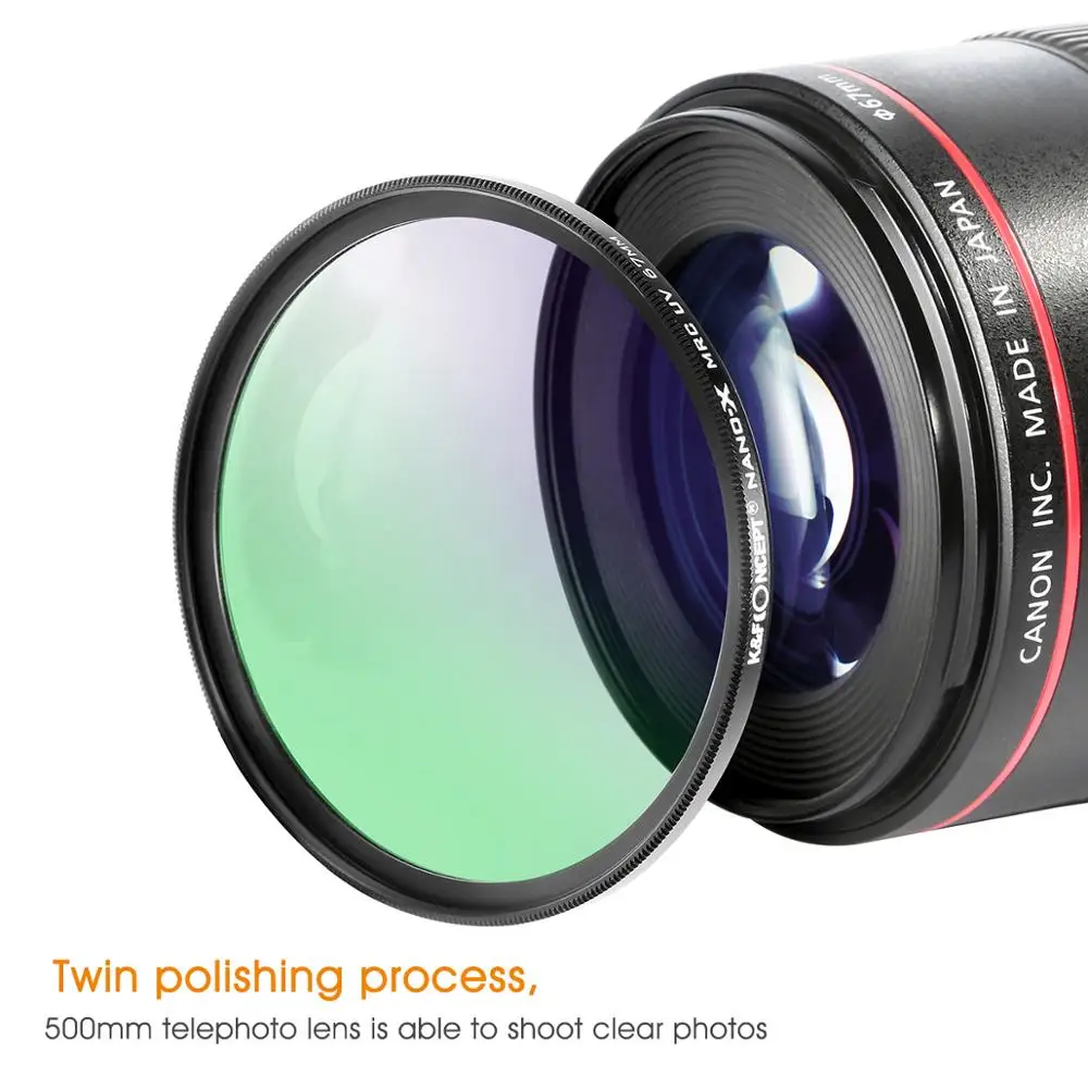 UV Filter 72mm,K/&F Concept 72mm Ultra Slim UV MC-UV Glass Filter 18-Layer Multi Coated Waterproof Shock-resistant Ultra Violet Ultraviolet Protection Lens Filter