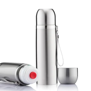 Image of 500ml Stainless Steel Bullet Vaccum Flask Thermos with PU pouch