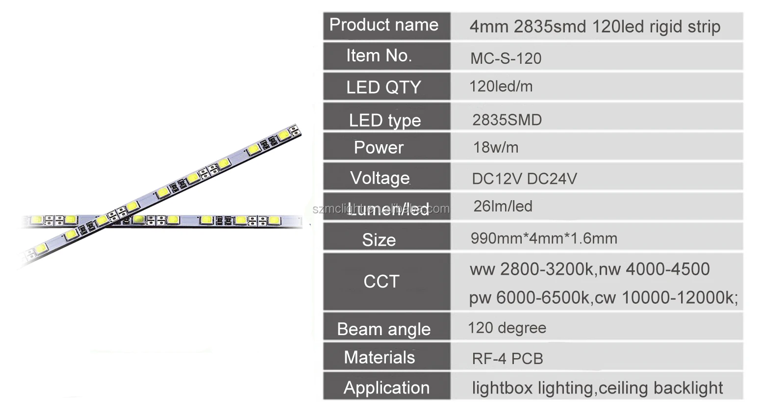 Slim led strip 120led/m 4mm độ sáng cao hiệu quả cao