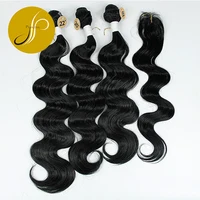 

Synthetic Fiber Multi Pack Body Wave 3 Bundles with Lace Closure Hair Extensions Ombre Multi Color Palette Hair Weft Weaving