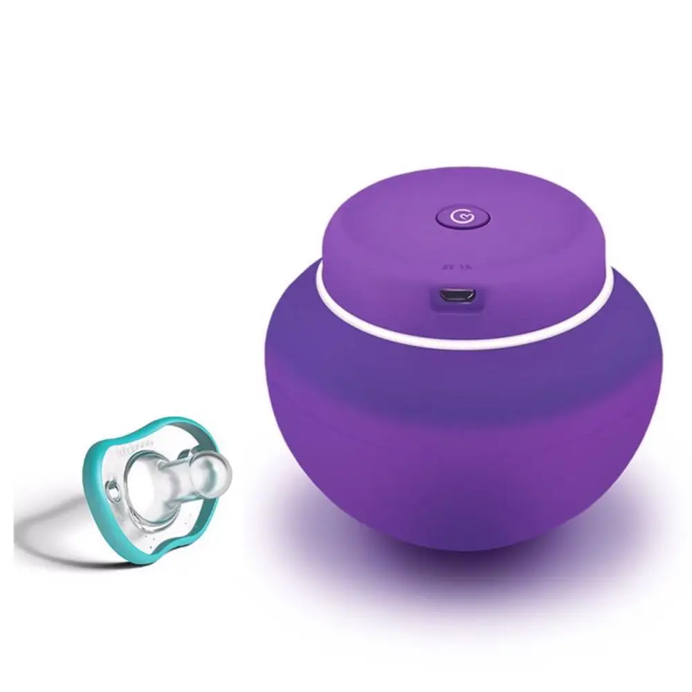 

UV Ozone Sterilizing Case Soft Silicone Baby pacifier Infant Teether Disinfection, Purplre or customize