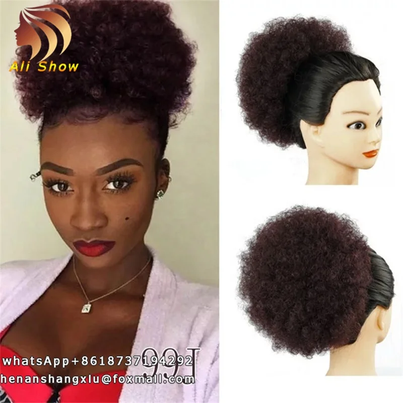 Ali Show Fashion Afro Kinky Bulk Hair Bun Styles With Marley Hair Wedding Chignon Updos Hairpiece Buy Easy Chignon Updo Messy Bun Hair Afro Puff Bun