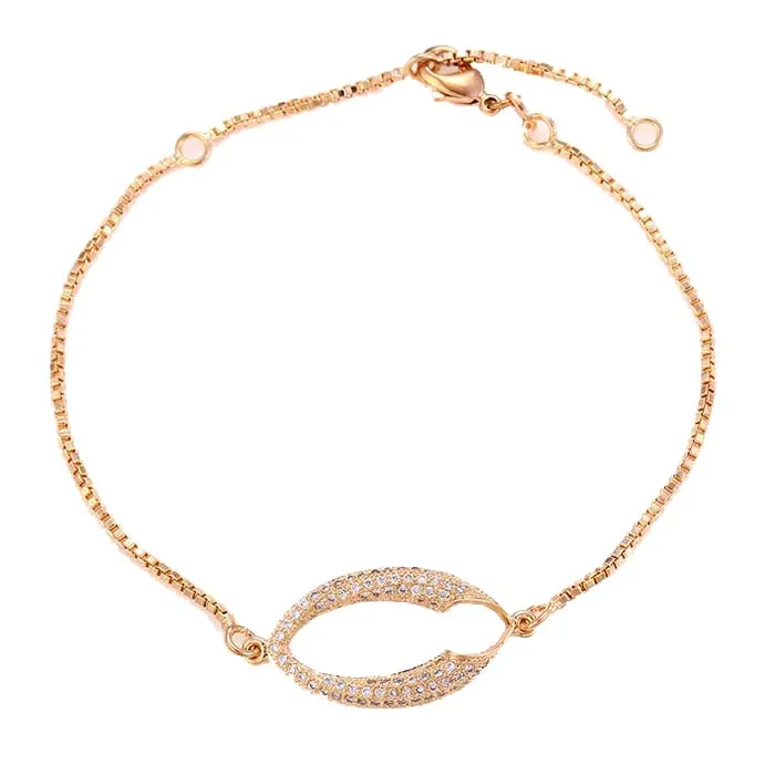 

72726 Xuping charming chain jewelry wholesale 18k gold Synthetic CZ bracelet China supplier