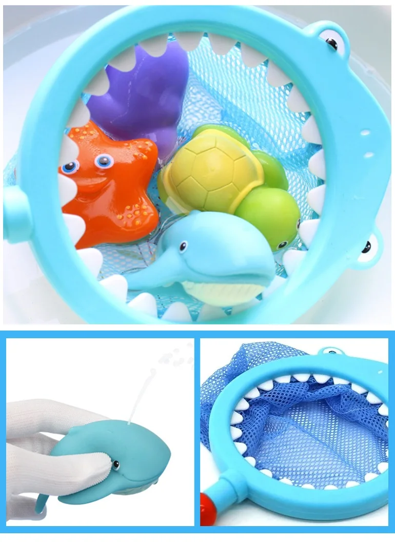 Fishing game rubber water spray toy baby shark bath.jpg
