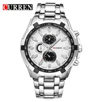 

Wholesale Curren Watch Men 3 Dials Chronograph Stainless Steel Strap Quartz Wrist Watch Business Brand Watches Men CURREN 8023