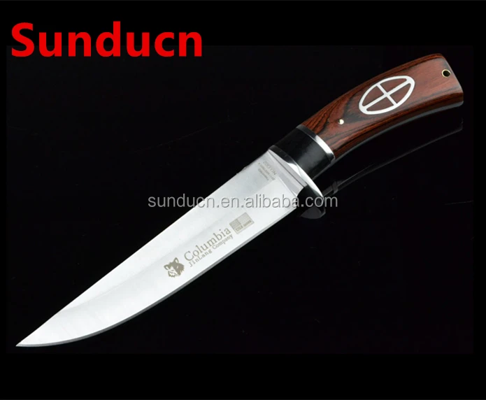 

Wolf Columbia 3Cr13Mov Steel Blade Metal Bolster Wood Handle Fixed Blade Hunting Knife