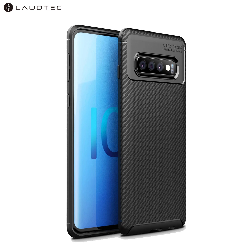 

Laudtec New Carbon Fiber Silicone Tpu Back Cover Case For Samsung Galaxy S10 Plus, 3 colors;black;navy blue;brown