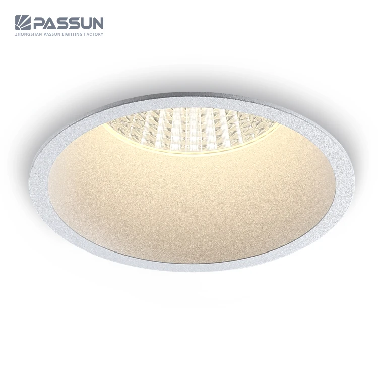 Modern hotel professional anti-glare dimmable round spot light 12w cob ceiling recessed led spotlight