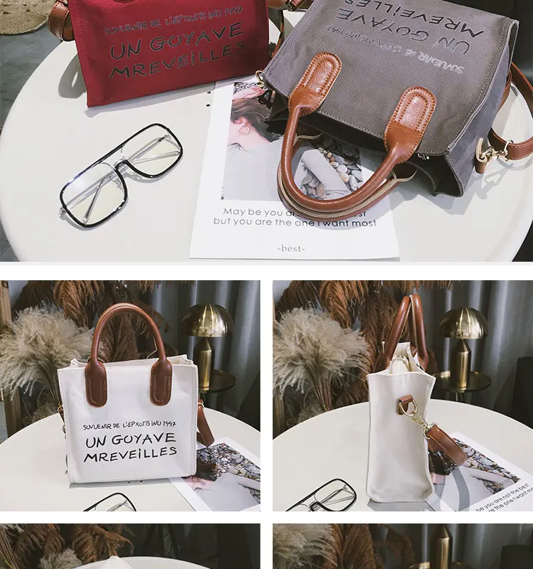 Wholesale Classic Canvas Hand Bag OEM New Designer Women Custom Fashion Tote Lady Handbag
