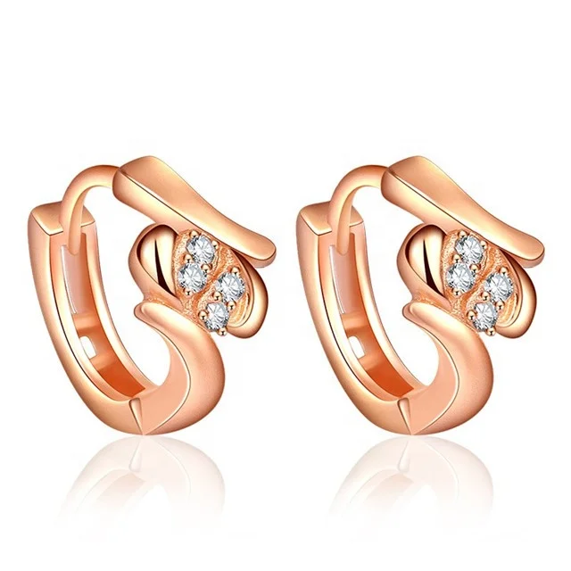

Party Accessories Cubic Zirconia Earrings For Women Fashion Jewelry Rose Gold/Silver Color Hoop Earrings