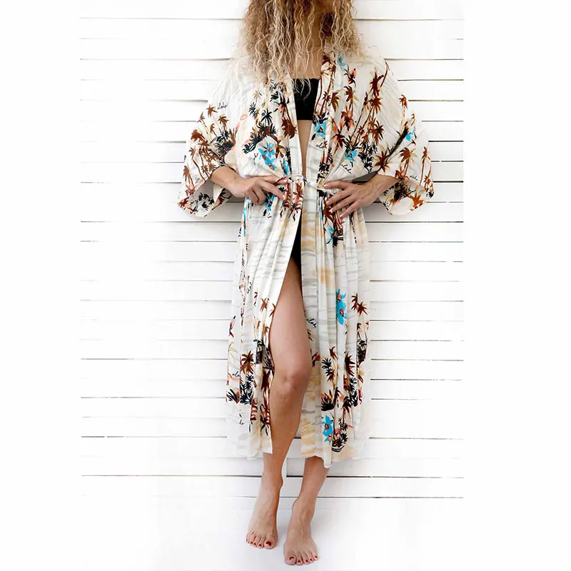 

High Quality Floral Maxi Dress Long Dress Elegant Beach Floral Print Long Sleeve Beach Dress
