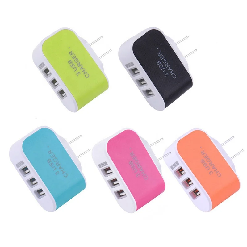 Super Fast charging mobile phone charger EU 3 USB Port Micro USB Charger Wall Plug Power Adapter