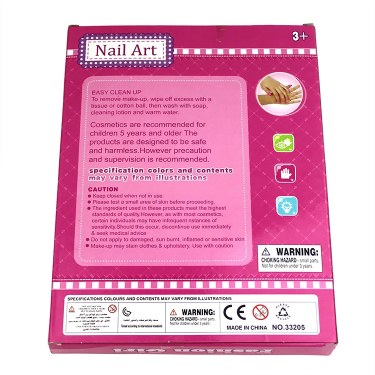 
12boxes sell fast children cosmetic toy girl beautiful nail art kit kids makeup gift set 