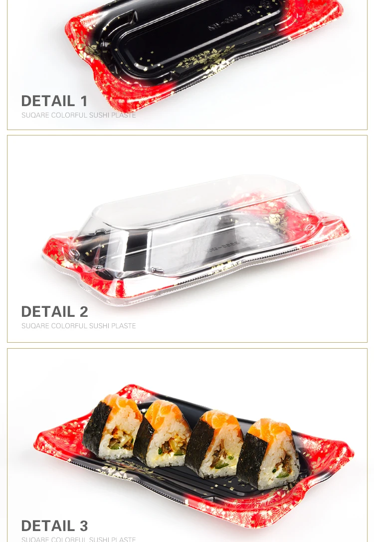Factory price cheap 8.5 inch transparent plastic packaging sushi tray