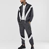 custom tracksuit nylon ripstop contrast stripe jogging suits wholesale