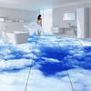 Walking above blue sky customize sky and cloud 3d floor mural stickers star large size pvc fish sea murals