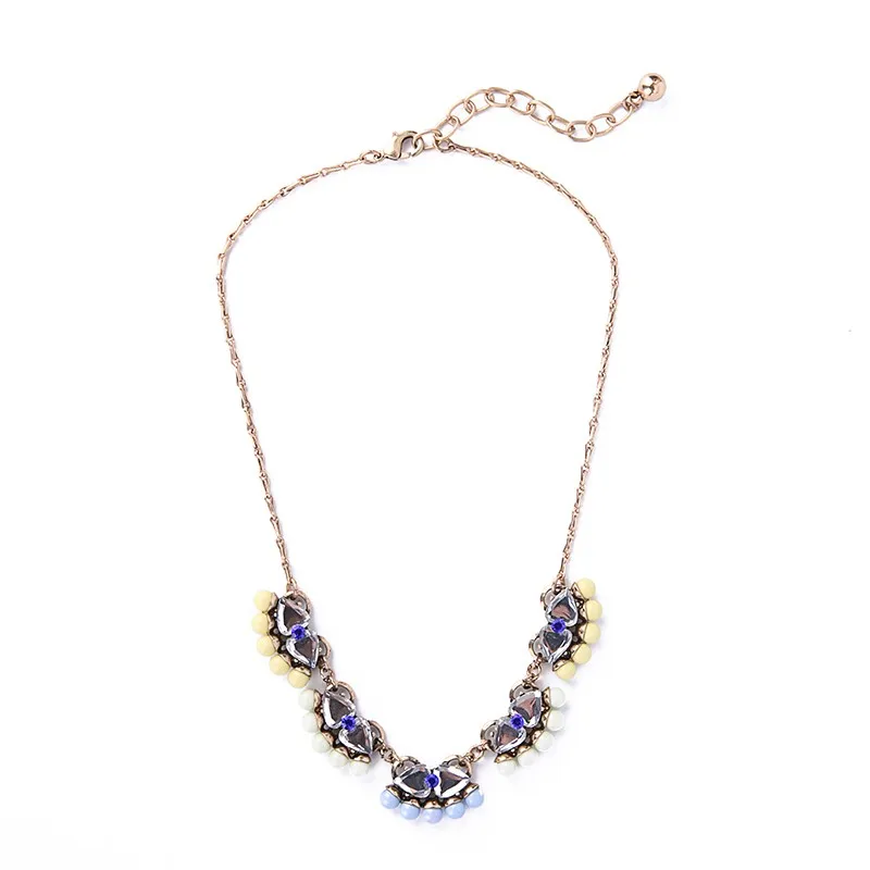 

xl01381a Women Fashion Colorful Round Bead Costume Statement Necklace