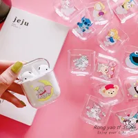 

Hard case for airpods 2 cute cover transparent wireless earphone cartoon case for apple airpods case earphone skin covers