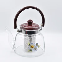 

glass tea kettle one cup glass tea pot/teapot Infuser with tea strainer